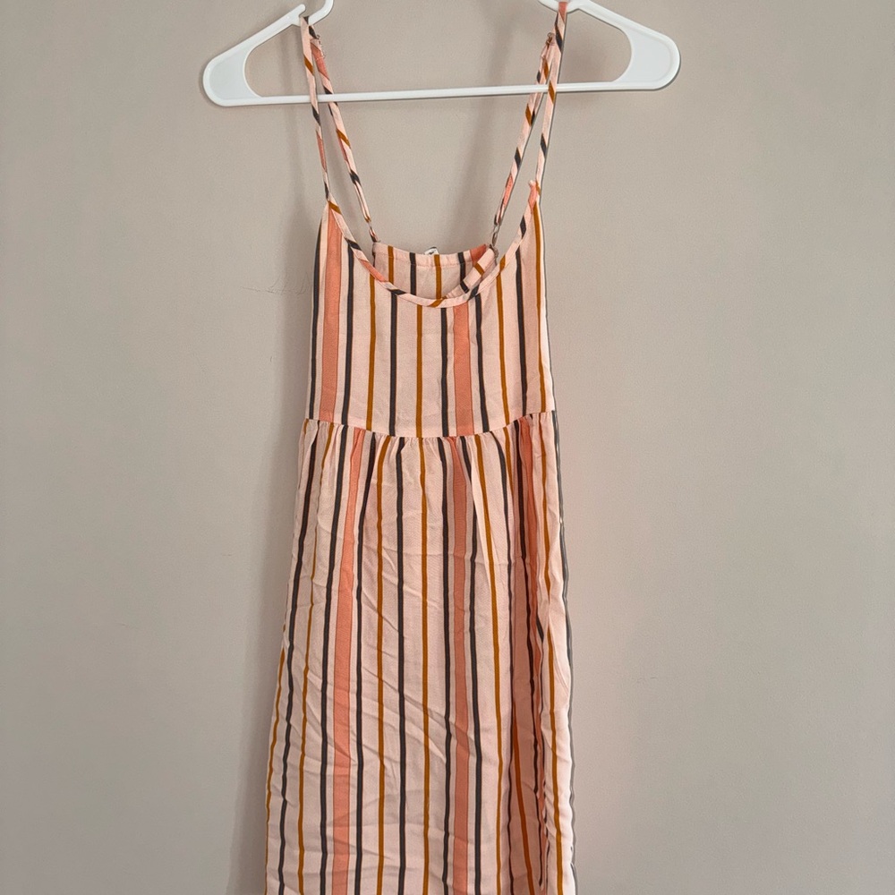 Roxy Striped Dress in Peach and Black